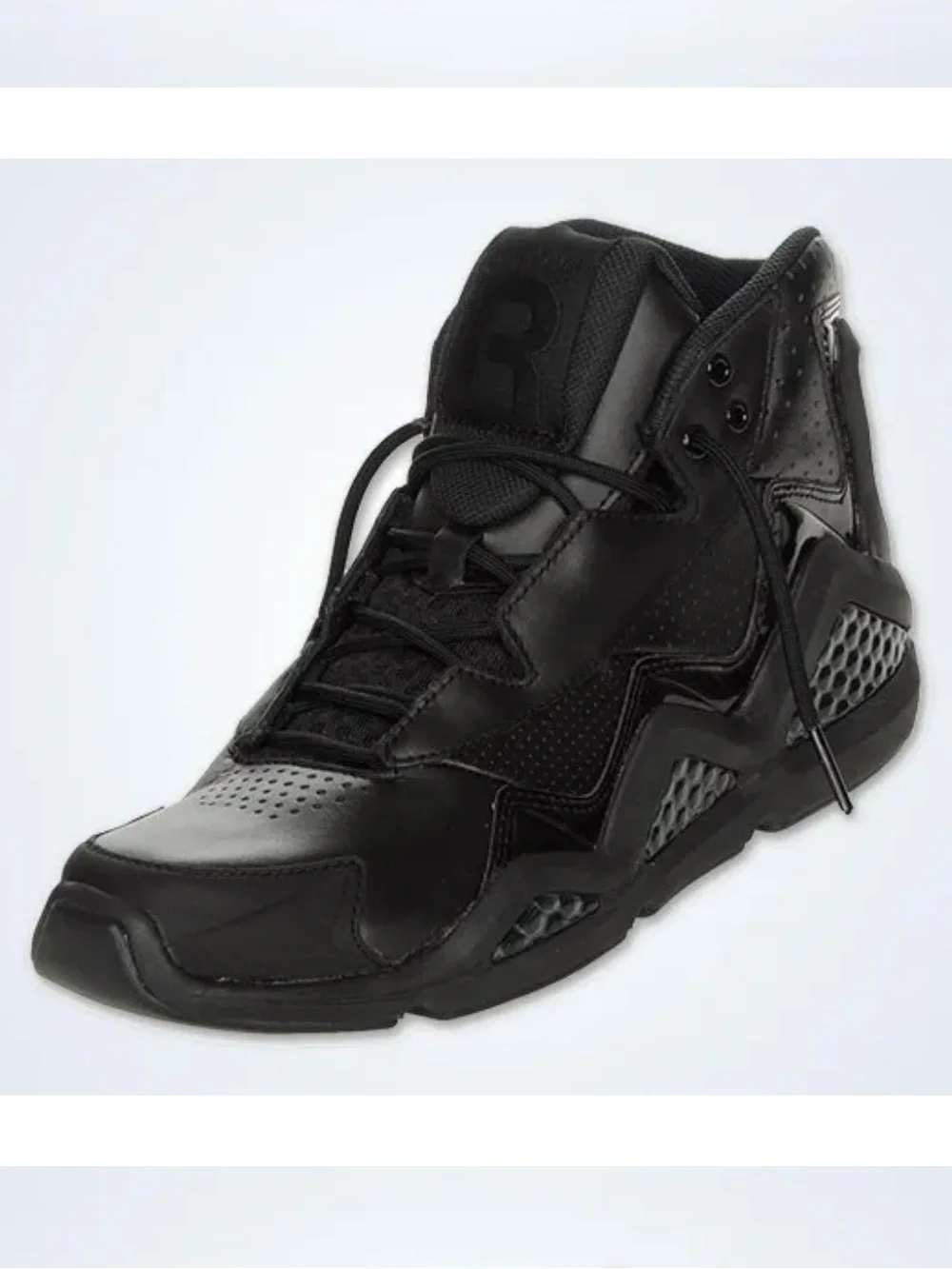 Reebok Men's Sermon-M Black Steel Retro Leather High-Top Sneakers Size 10.5